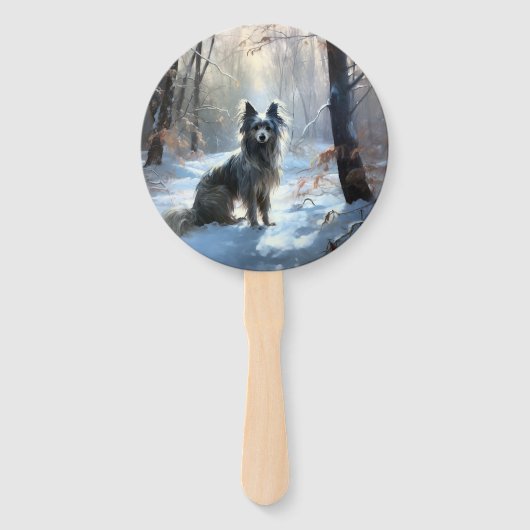 Chinesisch Created Let It Snow Weihnachten Fächer (Vorderseite)