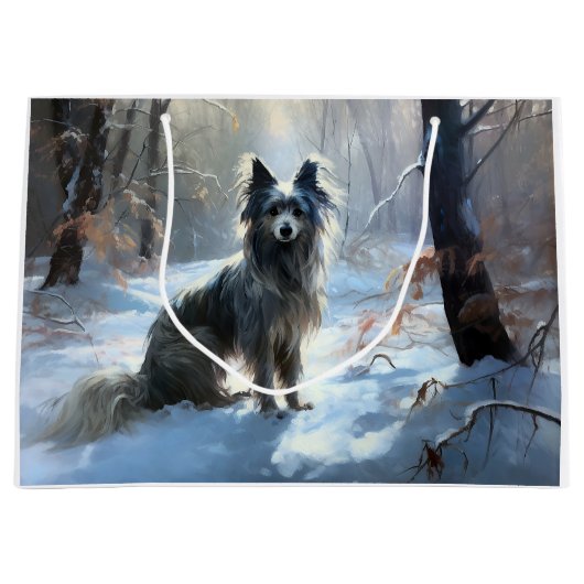 Chinesisch Created Let It Snow Weihnachten Große Geschenktüte (Vorderseite)