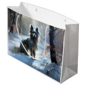 Chinesisch Created Let It Snow Weihnachten Große Geschenktüte (Rückseite Schrägansicht)