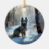 Chinesisch Created Let It Snow Weihnachten Keramik Ornament (Vorne)