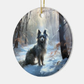 Chinesisch Created Let It Snow Weihnachten Keramik Ornament (Links)