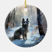 Chinesisch Created Let It Snow Weihnachten Keramik Ornament (Hinten)