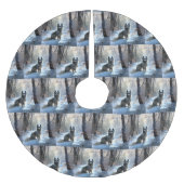 Chinesisch Created Let It Snow Weihnachten Polyester Weihnachtsbaumdecke (Vorderseite)