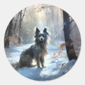 Chinesisch Created Let It Snow Weihnachten Runder Aufkleber (Vorderseite)