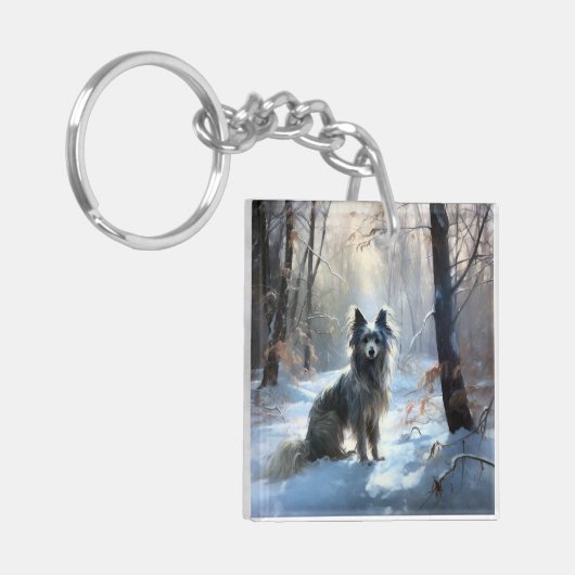 Chinesisch Created Let It Snow Weihnachten Schlüsselanhänger (Vorderseite links)