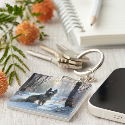 Chinesisch Created Let It Snow Weihnachten Schlüsselanhänger (Vorderseite rechts)