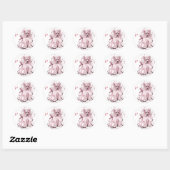 Chinesisch Created Pink NB Runder Aufkleber (Blatt)