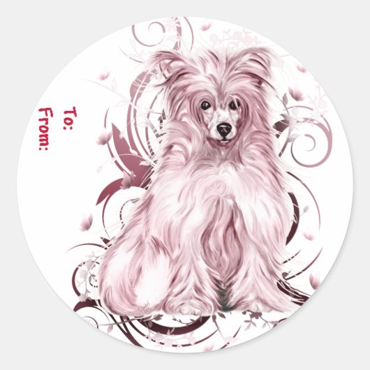 Chinesisch Created Pink NB Runder Aufkleber (Vorderseite)