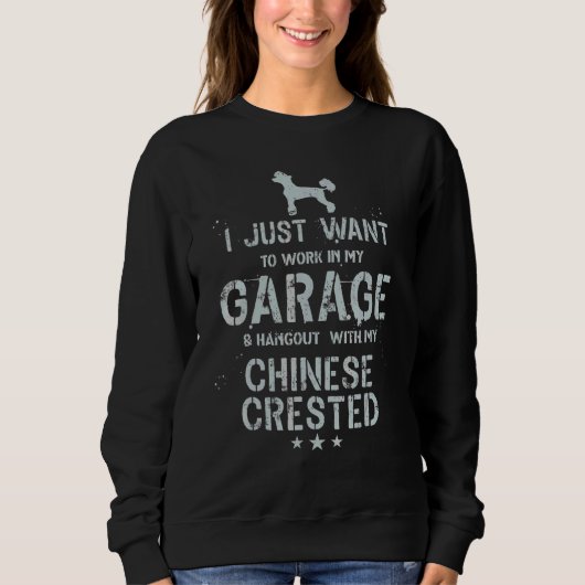Chinesisch Crest Vater Garage Männer hängen Sweatshirt (Vorderseite)