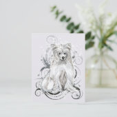 Chinesisch Crested Blue Einladung (Stehend Vorderseite)