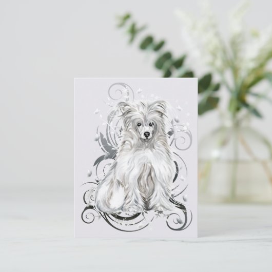 Chinesisch Crested Blue Einladung (Stehend Vorderseite)