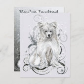 Chinesisch Crested Blue Einladung (Vorne/Hinten)