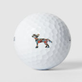 Chinesisch Crested Hund Rasse Geo Silhouette Karie Golfball (Vorderseite)