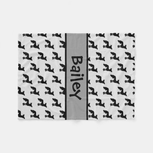 Chinesisch-Crested-Hund-Silhouette Fleecedecke (Vorderseite (Horizontal))