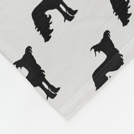 Chinesisch-Crested-Hund-Silhouette Fleecedecke (Ecke)