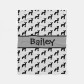 Chinesisch-Crested-Hund-Silhouette Fleecedecke (Vorderseite)