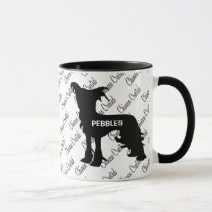 Chinesisch-Crested-Hund-Silhouette Tasse
