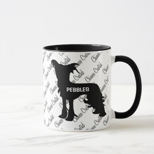 Chinesisch-Crested-Hund-Silhouette Tasse (Rechts)