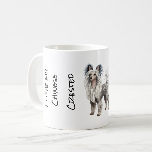Chinesisch-Crested-Hund-Tasse Kaffeetasse (Vorderseite Links)