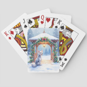 Chinesisch Crested Schneegazebo Weihnachtskunst Spielkarten