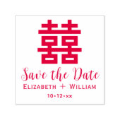 Chinesisch Doppelglückssehen speichern Sie das Dat Permastempel (Design)