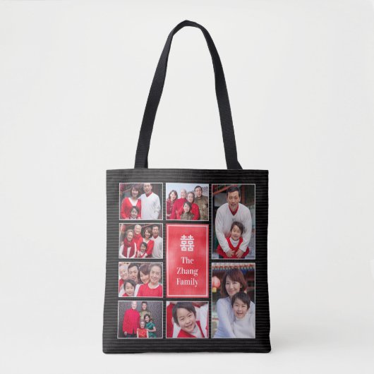 Chinesisch Double Happy Instagram Foto Collage Tasche (Vorderseite)