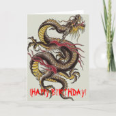 chinesisch-drachenschwarz, !GLÜCKLICH GEBURTSTAG! Karte (Vorderseite)