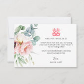 Chinesisch elegante Double Happiness Wedding RSVP (Vorderseite)