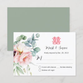 Chinesisch elegante Double Happiness Wedding RSVP