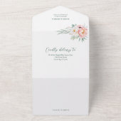 Chinesisch-Englisch-Rosa-Blume All In One Einladung (Außenbereich)