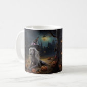 Chinesisch entkörnte Kürbisküren Halloween Beängst Kaffeetasse (Vorderseite Links)