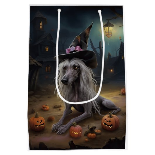 Chinesisch entkörnte Kürbisküren Halloween Beängst Mittlere Geschenktüte (Rückseite)