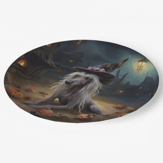 Chinesisch entkörnte Kürbisküren Halloween Beängst Pappteller (Schrägansicht)