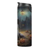 Chinesisch entkörnte Kürbisküren Halloween Beängst Thermosbecher (Nach rechts gedreht)