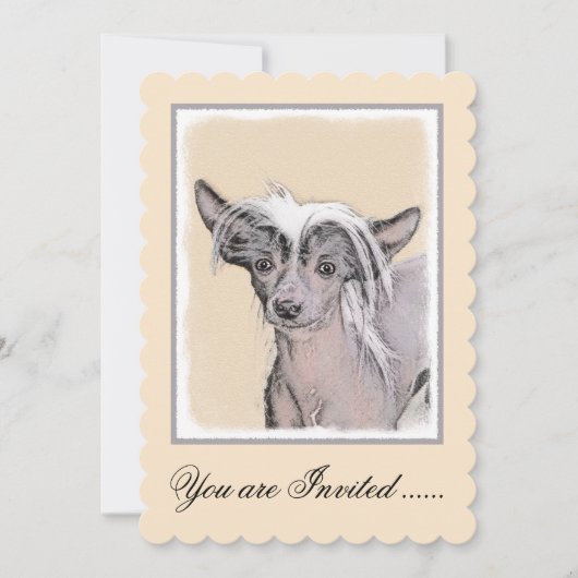 Chinesisch entworfene haarlose Malerei Original Hu Einladung (Vorderseite)