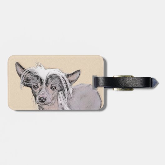 Chinesisch entworfene haarlose Malerei Original Hu Gepäckanhänger (Rückseite horizontal)