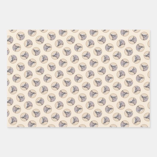 Chinesisch entworfene haarlose Malerei Original Hu Geschenkpapier Set (Vorderseite)