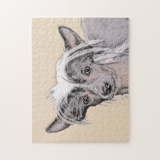 Chinesisch entworfene haarlose Malerei Original Hu Puzzle (Vertikal)