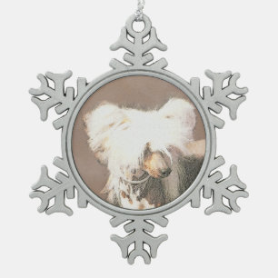 Chinesisch entworfene haarlose Malerei Original Hu Schneeflocken Zinn-Ornament