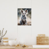 Chinesisch entworfene Hunde Art Print Poster (Küche)