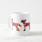 Chinesisch entworfene Hunde Geometrische Muster Si Kaffeetasse (Vorderseite Links)