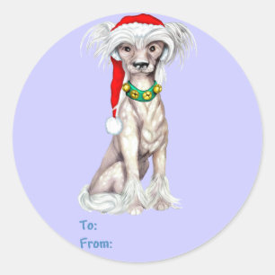 Chinesisch entworfene Santa Gift Tags Runder Aufkleber