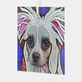 Chinesisch gekrempelt, "gestanztes Glas" Ornament Aus Glas (Vorderseite links)