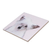 Chinesisch gezapfte Powderpuff-Malerei - Hundekuns Fliese (Seite)