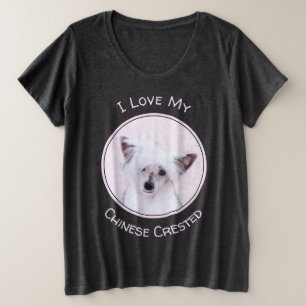 Chinesisch gezapfte Powderpuff-Malerei - Hundekuns Große Größe T-Shirt