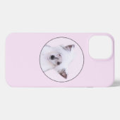 Chinesisch gezapfte Powderpuff-Malerei - Hundekuns iPhone Hülle (Rückseite (Horizontal))