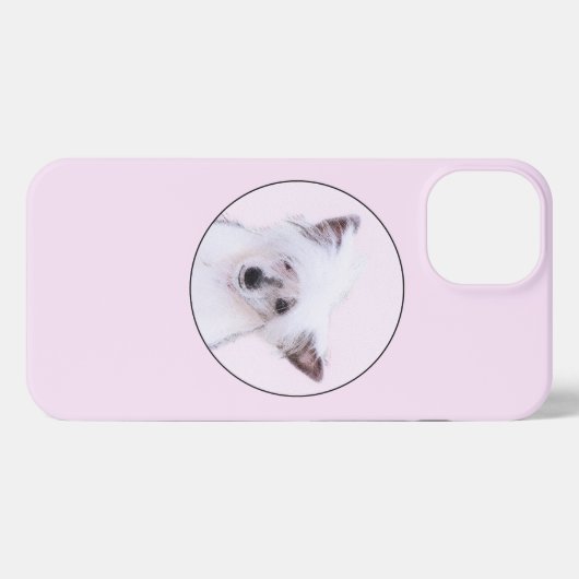 Chinesisch gezapfte Powderpuff-Malerei - Hundekuns iPhone Hülle (Rückseite (Horizontal))