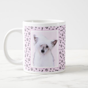 Chinesisch gezapfte Powderpuff-Malerei - Hundekuns Jumbo-Tasse