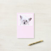 Chinesisch gezapfte Powderpuff-Malerei - Hundekuns Post-it Klebezettel (Auf Schreibtisch)