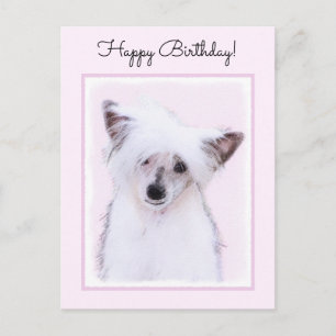 Chinesisch gezapfte Powderpuff-Malerei - Hundekuns Postkarte